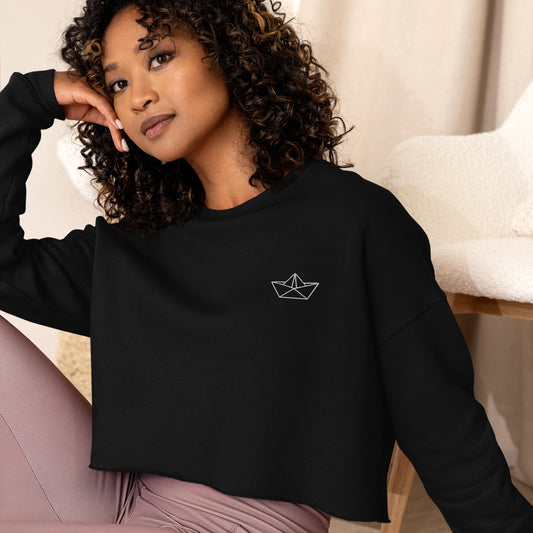 ABSTRACT BOAT Crop-Pullover